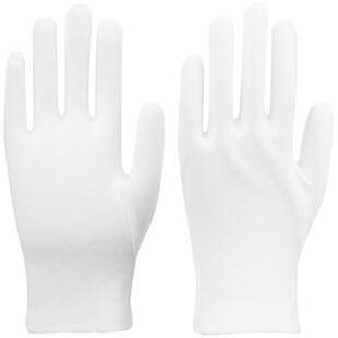 纯棉布白手套文玩盘珠礼仪劳保作业防滑薄白色款工作劳动棉线全棉