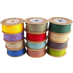 蒙古手搓棉线菩提文玩线绳流苏穗子无弹力耐磨串珠子编织藏式手绳