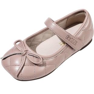 百丽童鞋女童黑皮鞋小童女宝宝鞋2026春季新款儿童单鞋软底公主鞋