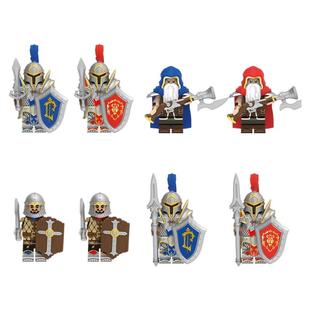 中国积木魔兽士兵人族步兵矮人枪客民兵积木人仔玩具儿童礼物