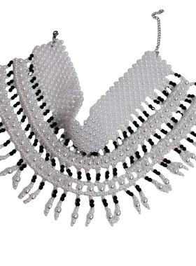 仿珍珠项链女遮颈纹锁骨链毛衣链