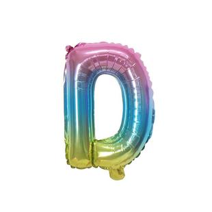 16寸渐变色字母A-Z数字0-9铝箔膜气球生日派对婚礼装饰