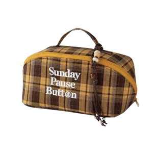 新款化妆包洗漱防水大容量化妆品便携旅行收纳袋条纹格子多层小包