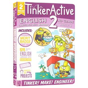 英文原版 二年级小学生练习册 TinkerActive Workbooks: 2nd Grade English Language Arts 儿童趣味英语辅导图画书进口正版7-8岁