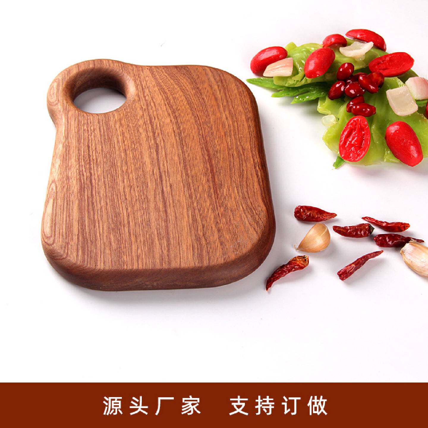 A乌檀木牛排板整木西餐厅干果盘小号可爱案板家用切菜板无漆无蜡