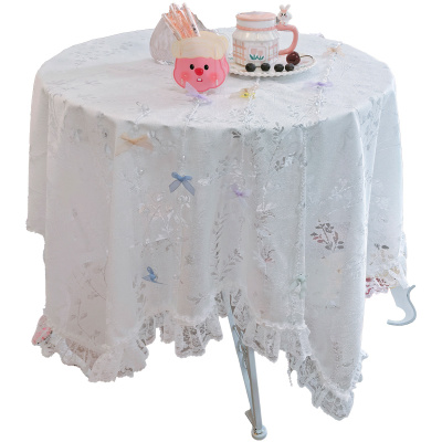 ins风桌布露营生日氛围感布置法式荷叶花边蕾丝餐桌垫浪漫lolita
