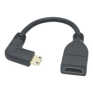 弯头miniHDMI转HDMI母孔高清视频转接线相机连接电脑显示器投屏4K