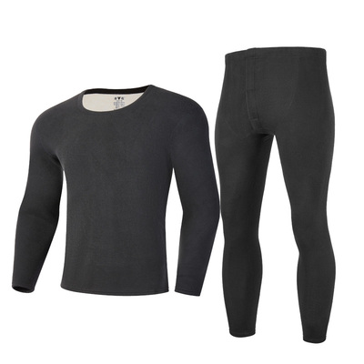 雅鹿保暖内衣男士加绒加厚中高领秋衣秋裤套装男款防寒发热秋冬季