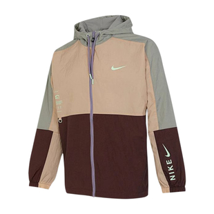 NIKE耐克男子运动外套拼色速干防风梭织休闲连帽夹克 HF6170-200