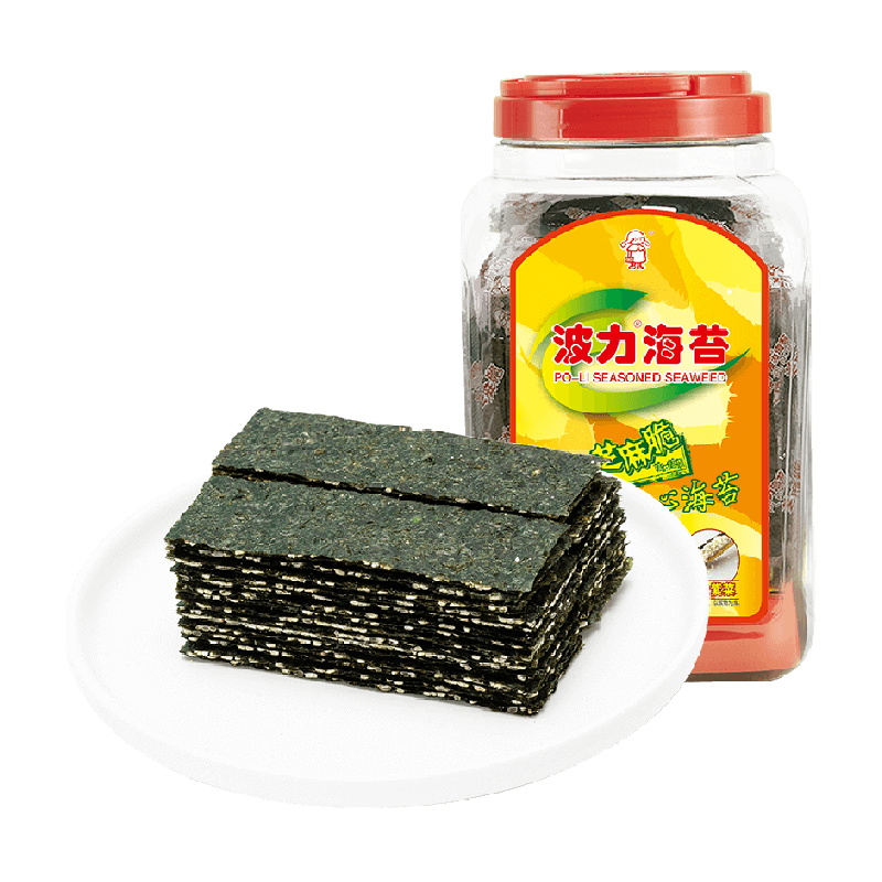 波力芝麻夹心海苔120g*1罐罐装夹心脆即食儿童零食海苔大礼包