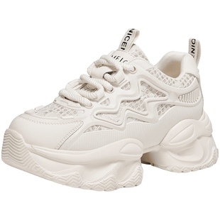 戈美其厚底老爹鞋女款春季新款网面透气女鞋显脚小休闲运动鞋