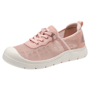 足力健女鞋官方女士春季气质流行飞织增高舒服单鞋厚底轻便休闲鞋