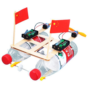 小学生五下科学制作小船儿童手工diy材料动力船模型科技实验套装