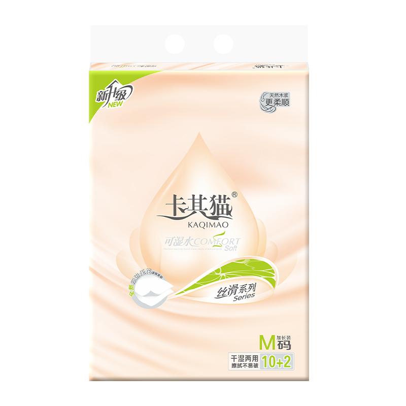 卡其猫无香4层可湿水12包纸巾