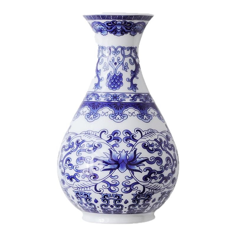 花瓶小口陶瓷青花瓷瓶迷你养水培复古花插壁插挂插摆件茶道小花器