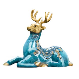 2026全新车载摆件高档礼品纯铜福鹿中控台装饰一鹿平安车饰品男女