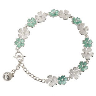 吴越老银铺正品足银990凝春五花手链轻奢小众纯银手串七夕节礼物