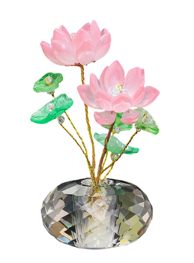 创意水晶好运连连摆件家居客厅玄关办公室送礼酒柜装饰工艺品摆件