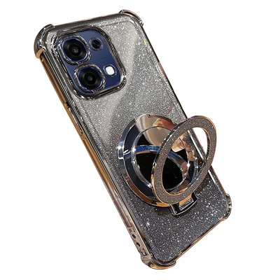 适用oppoA6闪粉带支架镜子手机壳