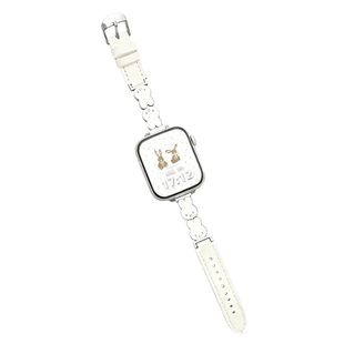 适用华为watchfit4表带FIT4pro可爱米菲兔拼接皮质腕带智能运动watchfit3女生时尚秋冬高级感替换手表链配件