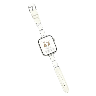 适用华为fit手表米菲兔皮质表带