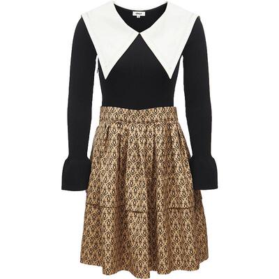 ONLY尖领收腰短款连衣裙