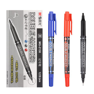 晨光小双头油性水性记号笔小头细头马克笔勾线笔学生用彩色笔速干