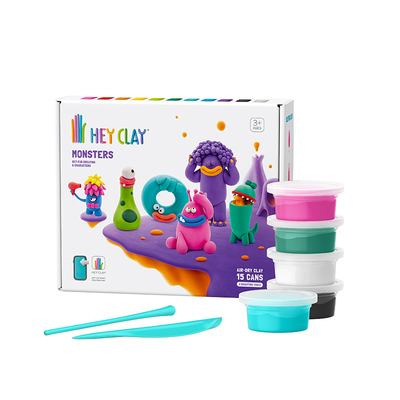 礼物浦超轻粘土Hey Clay儿童幼儿园安全玩具彩泥不粘手怪兽套装