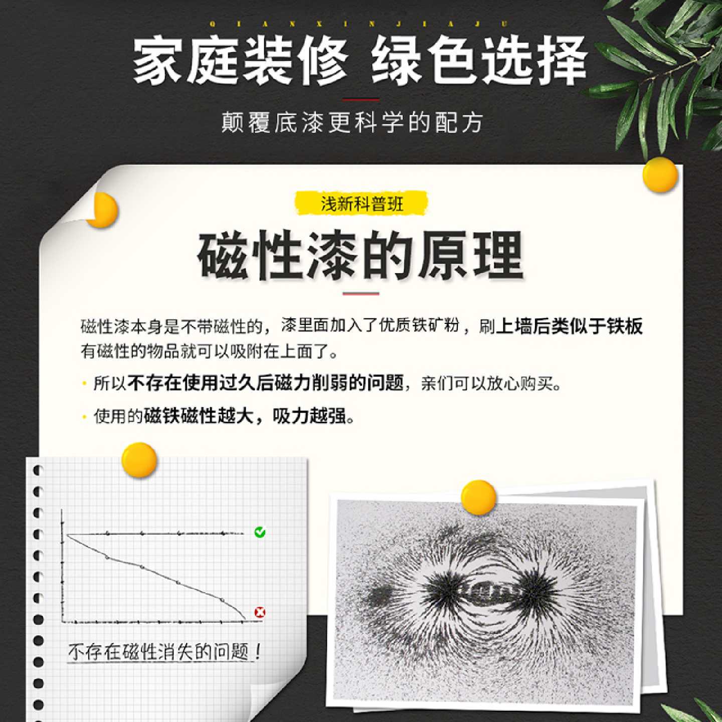 A库潘特磁力漆水性磁性黑板漆磁性透明白板漆磁吸儿童房墙漆涂料