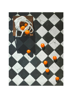 橘子Darek Grabus橙子北欧现代极简装饰画黑白艺术客餐厅装饰挂画