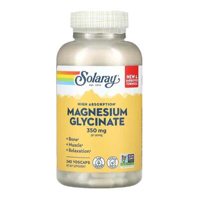 Solaray高吸收甘氨酸镁片营养神经帮助情绪睡眠梦镁片补镁