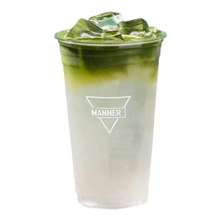 Manner一次性咖啡杯配盖网红同款容量PET高透明冷饮外卖打包专用