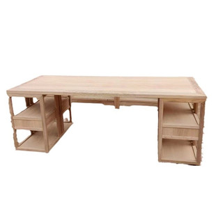 北榆木新中式实木书桌白茬白胚毛笔写字台简约书法桌国学桌书画桌