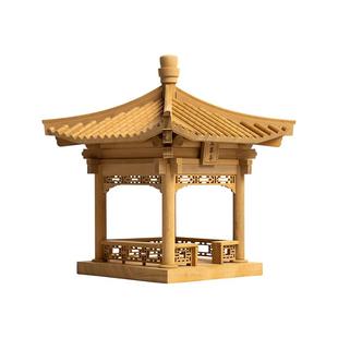 晚峰故宫玉翠亭实木榫卯积木手工拼装模型中国古建筑斗拱玩具礼物