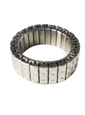 伸缩链式嘻哈朋克潮人银色戒指