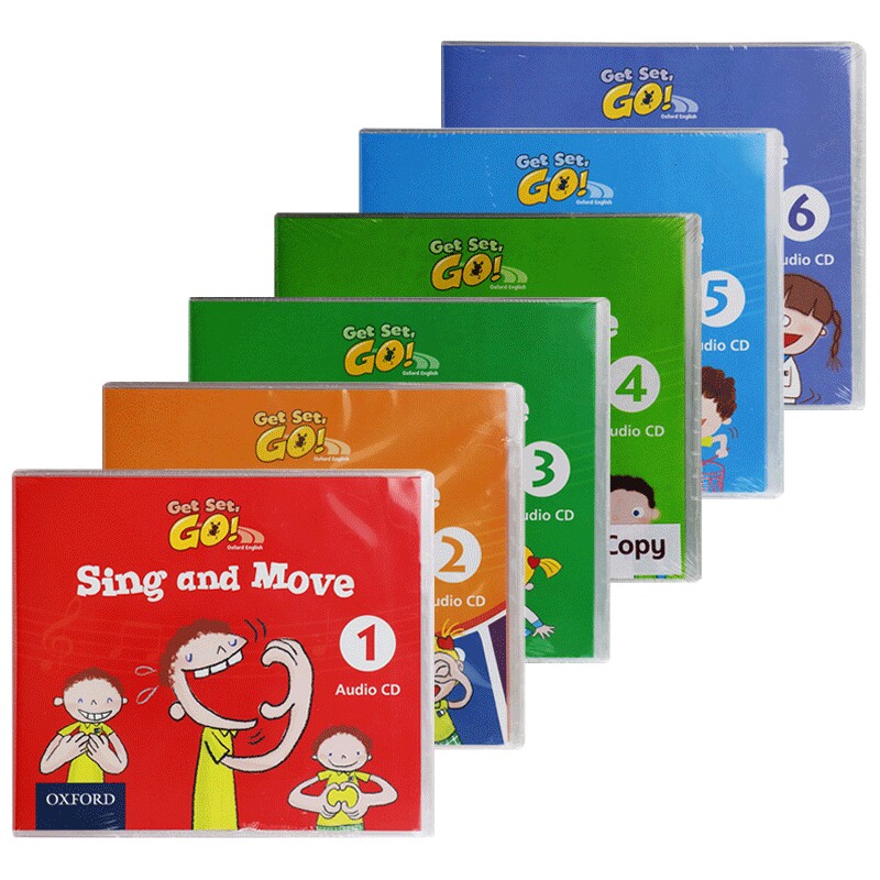华研原版 牛津幼儿英语歌曲音频CD 1-6 英文原版 Get Set Go Sing And Move Audio CD 1-6 英文版正版进口英语