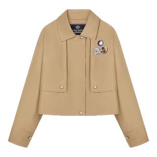 TeenieWeenie小熊奥莱女装外套秋季简约休闲利落时髦短款风衣夹克