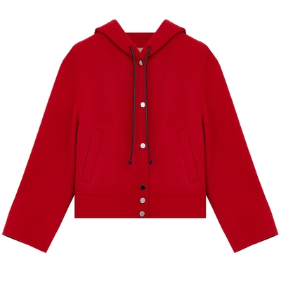 【沈羽洁同款丨马踏春风】LANCY/朗姿26春新款纯羊毛连帽短外套女