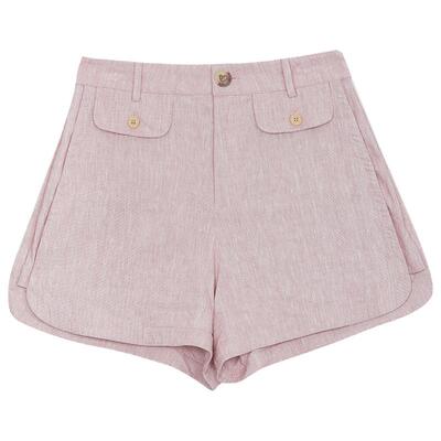 谜底A型短裤女年夏季新品通勤风百搭透气纯色直筒裤242MK0709