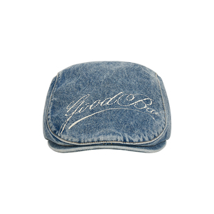 GOODBAI 斜体logo印花可调节牛仔前进帽