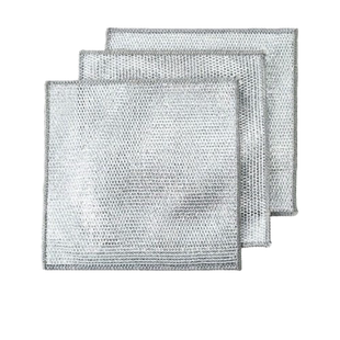 双层钢丝洗碗布抹布不沾油厨房专用洗碗刷锅银丝布钢丝球清洁布