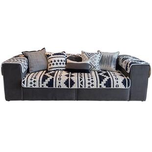 莫耐河Helsinki黑白简约现代沙发垫秋冬保暖防滑短毛绒坐垫套罩巾