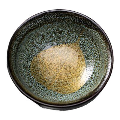 天目釉木叶茶盏主人杯