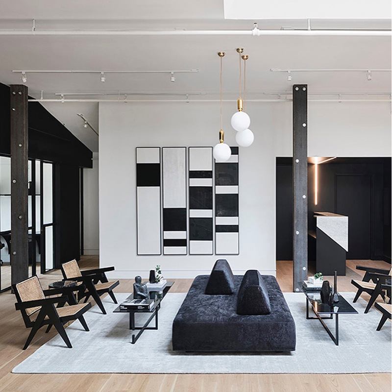 中古侘寂风民宿酒店客厅昌迪加尔实木藤编休闲躺椅沙发椅藤编设计