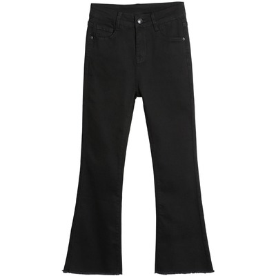 叶子风铃喇叭裤九分裤高腰柔软