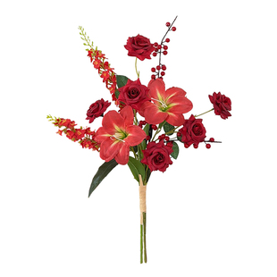 红色仿真花新年装饰手札花年宵花过年氛围布置客厅餐桌花假花摆设