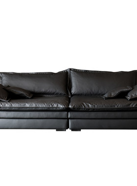 意式极简真皮沙发新款小户型直排