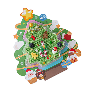 2026圣诞树创意蛋糕装饰西点姜饼人饼干甜品透明吸塑托手提包装盒