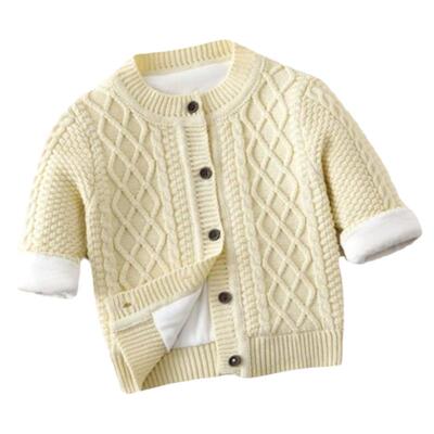 儿童加厚加绒冬季纯棉不起球毛衣