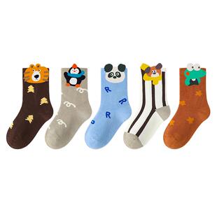 斑比童袜儿童袜子秋冬季无骨棉袜中大童宝宝春秋款卡通男童中筒袜